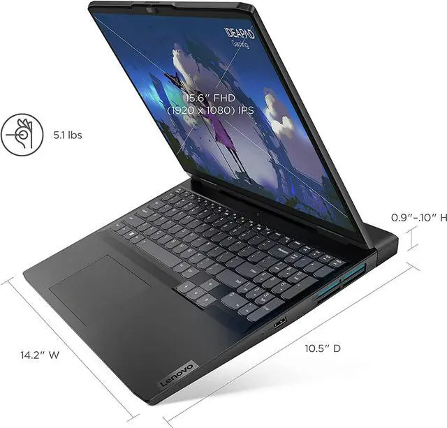 Alt view image 4 of 4 - Lenovo IdeaPad 3 15.6" Full HD IPS 120Hz Gaming Laptop,12th Gen Intel Core i7-12700H 14-Core Processor,32GB DDR4 RAM,512GB SSD,4GB NVIDIA GeForce RTX 3050 Ti,Wifi-AX,Bluetooth,Windows 11 Pro