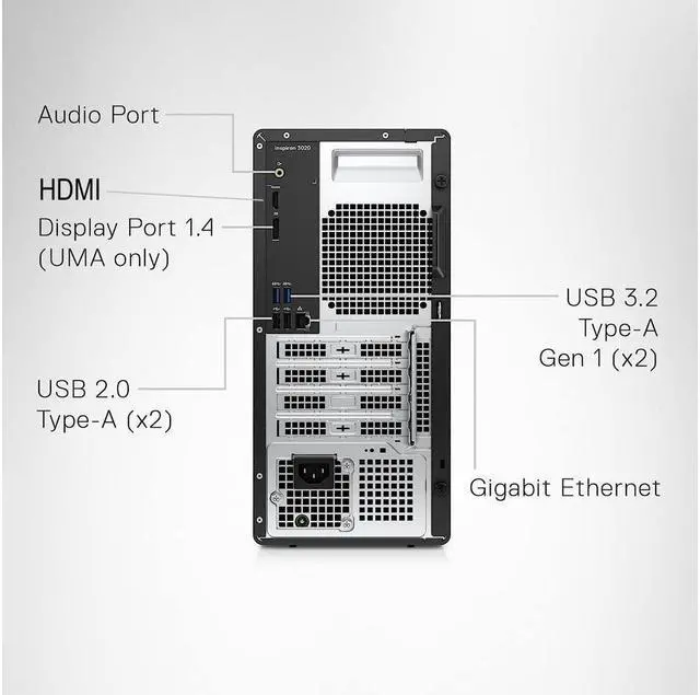 Alt view image 2 of 3 - Dell Inspiron Desktop,Intel Core i7-13700 16-Core Processor,16GB RAM,1TB SSD Plus 500GB HDD,Intel UHD Graphics,Wifi-AX,Dual Monitor Capable,Windows 11 Pro