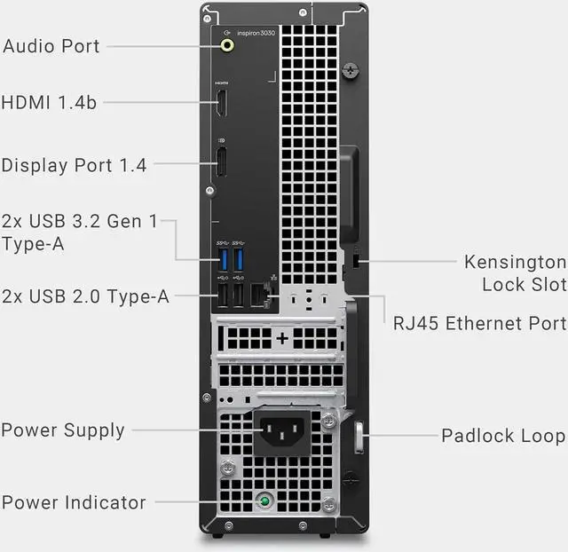 Alt view image 3 of 4 - Dell Inspiron 3030 Small Form Desktop,Intel Core i3-14100 Quad-Core Processor,8GB DDR5,512GB SSD, Intel UHD Graphics,Wifi-6,Dual Monitor Capable, Windows 11 Pro
