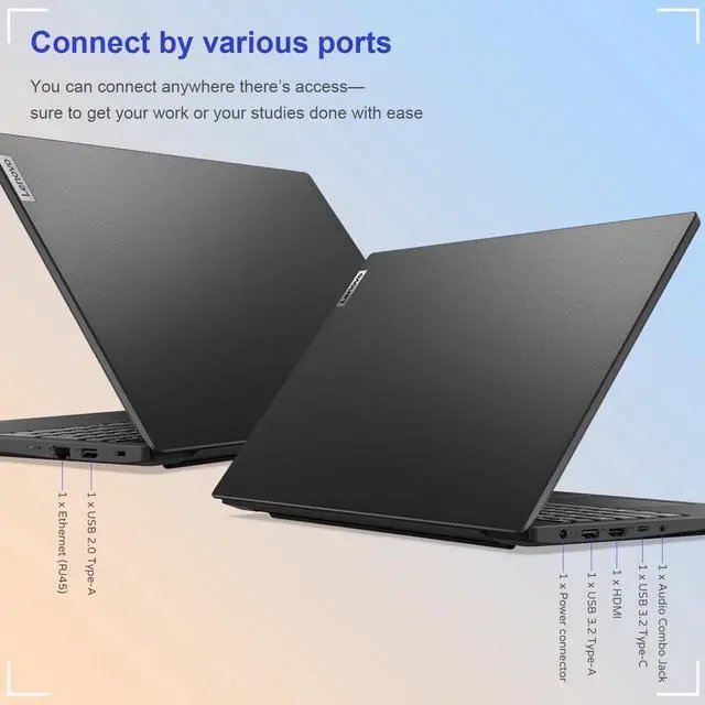 Alt view image 6 of 6 - Lenovo V15 Business Laptop,15.6" FHD(1920x1080) Display,AMD Ryzen 7 7730U,40 GB RAM,512 GB PCIe SSD,Numeric Keypad,Webcam,Wi-Fi,Win 11 Pro