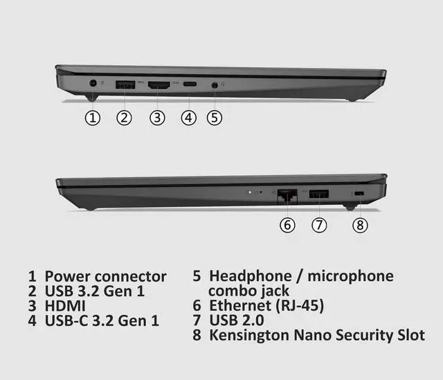 Alt view image 2 of 5 - Lenovo V15 Business Laptop, 15.6" Full HD Display,Intel Core i7-1255U Processor,16GB DDR4,512GB SSD,Intel Iris Xe Graphics,WiFi-6, Windows 11 Pro