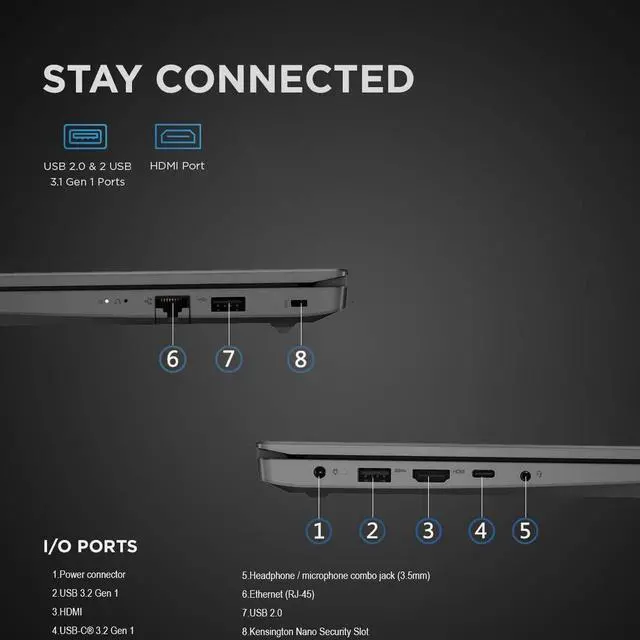 Alt view image 2 of 5 - Lenovo V15 G4 Laptop, 15.6" Full HD Display, AMD Ryzen 7 7730U Processor,8GB DDR4,2TB SSD,AMD Radeon Graphics,Wifi, Windows 11 Pro