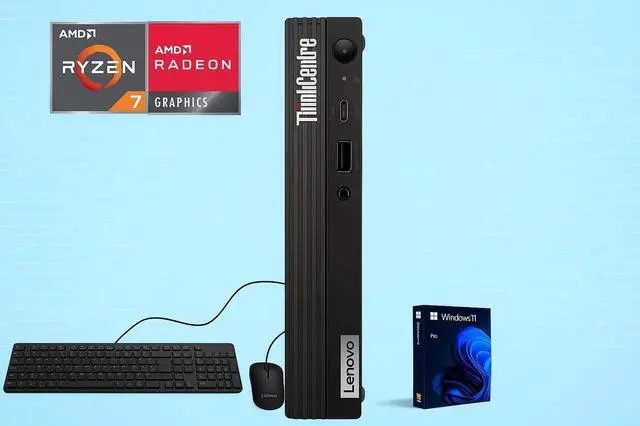 Main image of Lenovo ThinkCentre M75q |AMD Ryzen 7 5700GE| 32GB DDR4| 4TB SSD|Wifi-AX|Dual Monitor Support| Windows 11 Pro