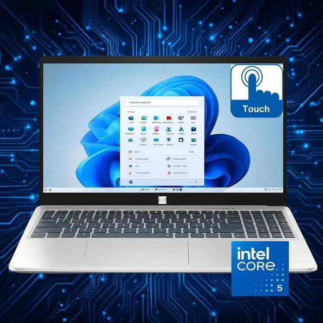 Main image of HP 15.6" FHD Touch Laptop |Intel Core 5 120U,64GB DDR4, 2TB SSD, Win 11 Pro | Fast, Sleek & Ready to Work