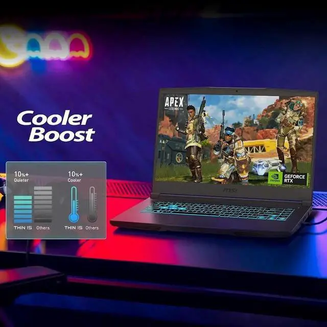 Alt view image 4 of 7 - MSI Thin Gaming Laptop| 15.6" 144Hz FHD Display| Intel Core i5-13420H| 64GB DDR4| 2TB SSD| NVIDIA GeForce RTX 4050 6GB| Windows 11 Pro