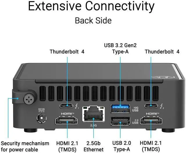 Alt view image 3 of 6 - Asus NUC 15 Pro Mini PC| Intel Core 3 100U Processor|8GB DDR5|256GB SSD|Wifi-7|Windows 11 Pro