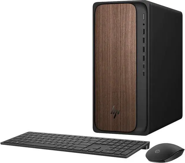 Alt view image 7 of 7 - HP OmniDesk Desktop| Intel Core Ultra 7 265| 32GB DDR5| 4TB SSD|Wifi-6| Dual Monitor Support| Windows 11 Pro| Dark Wood