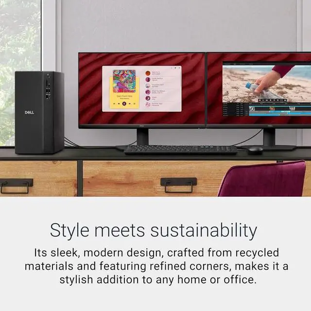 Alt view image 6 of 6 - Dell ECT Desktop| Intel Core Ultra 7 265 Processor|32GB DDR5|1TB SSD| Dual Monitor Support|Windows 11 Pro