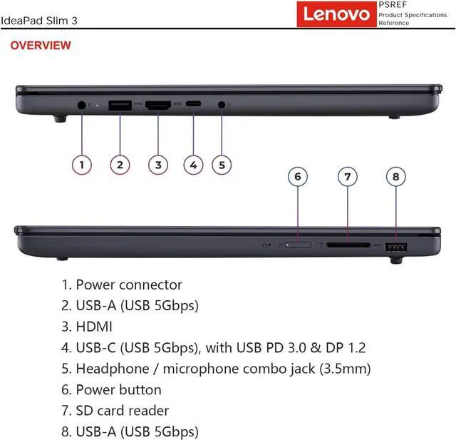 Alt view image 2 of 6 - Lenovo IdeaPad Slim 3| 15.3" Full HD+ 1920x1200 | Intel Core i7-13620H Processor| 8GB DDR5| 2TB SSD|Intel UHD Graphics|Wifi-AX| Windows 11 Pro