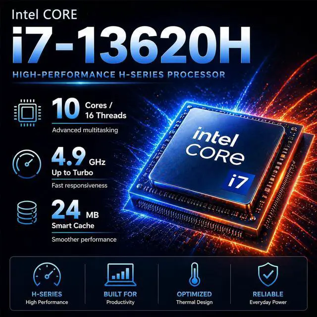 Alt view image 4 of 6 - Lenovo IdeaPad Slim 3| 15.3" Full HD+ 1920x1200 | Intel Core i7-13620H Processor| 8GB DDR5| 2TB SSD|Intel UHD Graphics|Wifi-AX| Windows 11 Pro