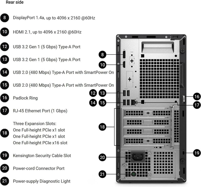 Alt view image 2 of 5 - Dell Pro Tower| Next Gen Optiplex| Intel Core i3-14100| 32GB DDR5| 256GB SSD|Wifi-AX|Dual Monitor Support| Windows 11 Pro| Business Desktop Computer