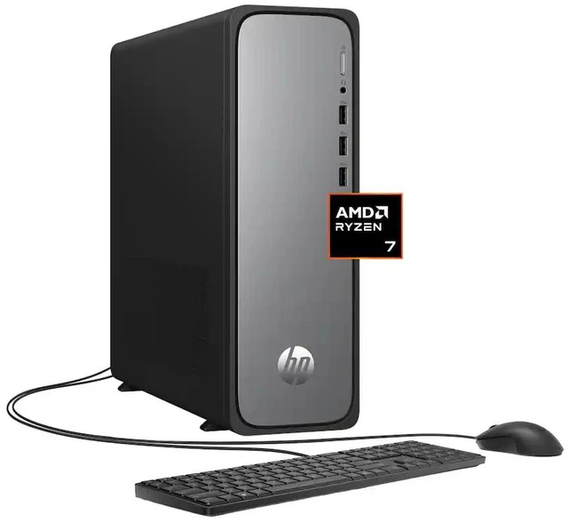 Main image of HP OmniDesk Slim Desktop Computer|AMD Ryzen 7 7445HS| 16GB DDR5 RAM| 1TB SSD|AMD Radeon Graphics| Wi-Fi 6| Windows 11 Pro| Silver