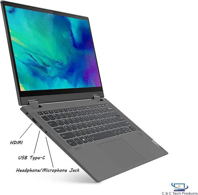 Alt view image 3 of 7 - Lenovo Flex 5 14.0" Full HD 2-in-1 Touchscreen Notebook,4th Gen AMD Ryzen 5 4500U,16GB DDR4,512GB SSD,AMD Radeon Graphics,Wifi-AC,Bluetooth,HDMI,USB,Fingerprint Reader,Windows 10 Pro