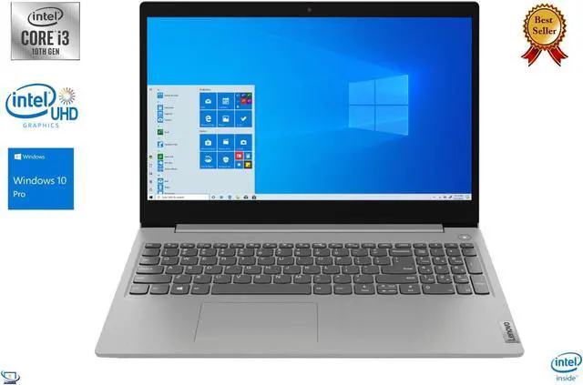 Main image of Lenovo IdeaPad 3 15.6" Full HD IPS Notebook, 10th Gen Intel Core i3-1005G1 Processor, 8GB DDR4 RAM, 256GB SSD, Intel UHD Graphics, WiFi-AC, Bluetooth, HDMI, USB, Windows 10 Pro