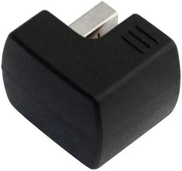 Alt view image 2 of 4 - Cablecc Down Angled USB 2.0 Adapter A Male to Female Extension 90 180 360 Degree Black