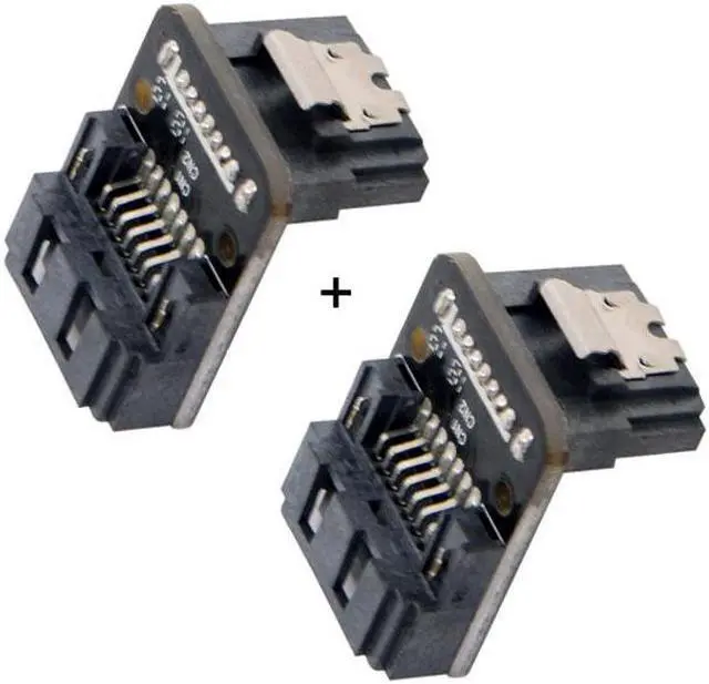 Alt view image 2 of 7 - Chenyang Cable SATA 7Pin Female to 7pin Male Up 90 Degree Angled Adapter Mainboard Motherboard for Desktops SSD HDD