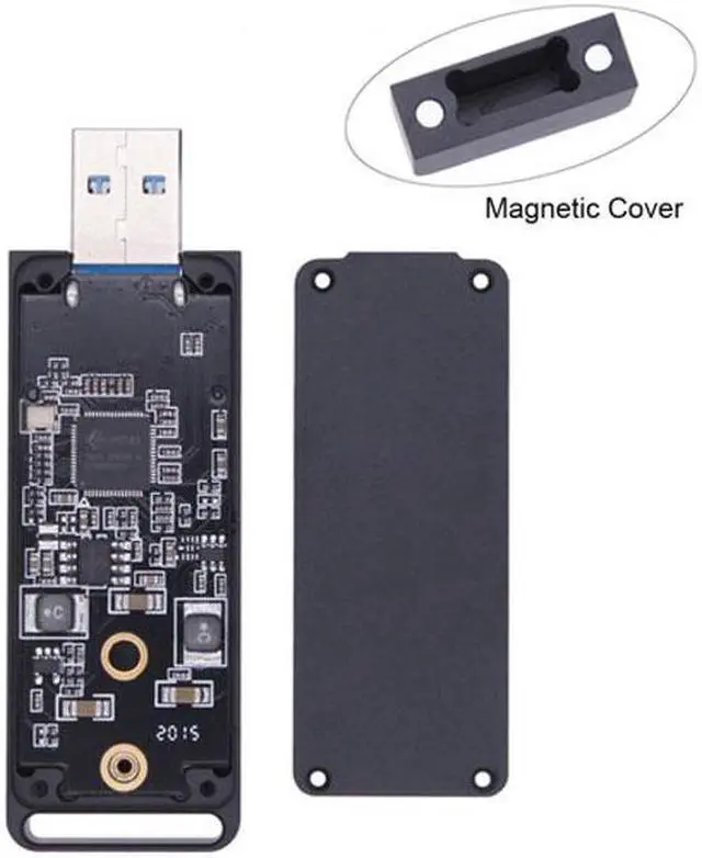 Alt view image 5 of 7 - HKCY U3-047 USB 3.1 Gen2 10Gbps to NVME PCI-E M-Key Solid State Drive External Enclosure 2230/2242mm