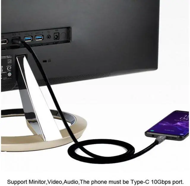 Alt view image 7 of 7 - KAIBOXIXI 200cm 10Gbps USB-C USB 3.1 Type C Gen2 Male to Male Data 100W Cable with E-marker
