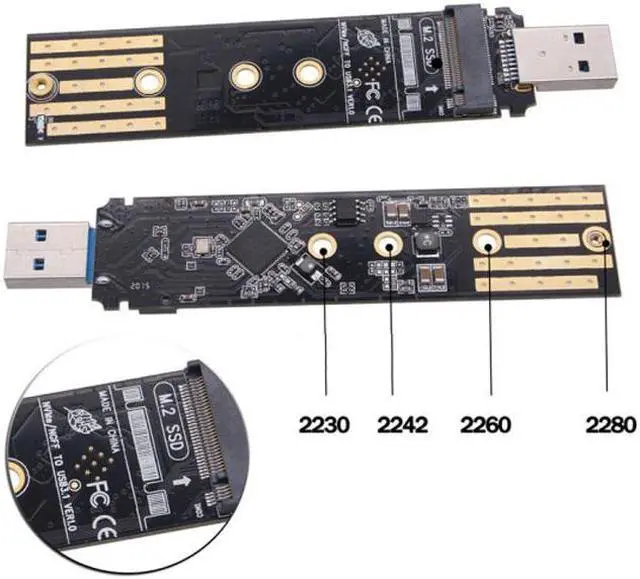 Alt view image 7 of 7 - Chenyang Cable USB 3.0 to NVME M-key M.2 NGFF SATA SSD External PCBA Case Conveter Adapter RTL9210B Chipset