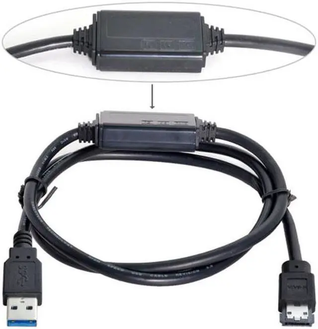 Alt view image 4 of 6 - Chenyang Cable USB 3.0 to Power Over eSATA DC5V Adapter USB2.0 to HDD/SSD/ODD eSATAp Converter