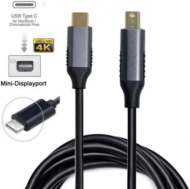 Main image of Cablecc USB 3.1 USB-C Type-C Source to Mini DisplayPort DP Displays Male 4K Monitor Cable for Laptop 1.8m