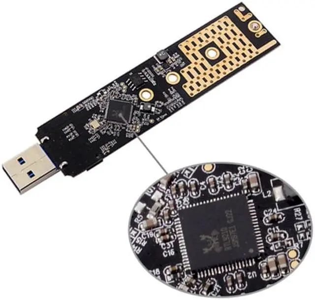 Alt view image 7 of 7 - Chenyang USB 3.0 to NVME M-key M.2 NGFF SSD External PCBA Conveter Adapter RTL9210 Chipset with Case