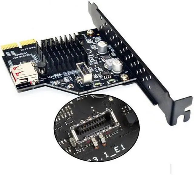 Alt view image 5 of 7 - Chenyang Cable USB 3.1 Front Panel Socket & USB 2.0 to PCI-E Express Card Adapter for Motherboard
