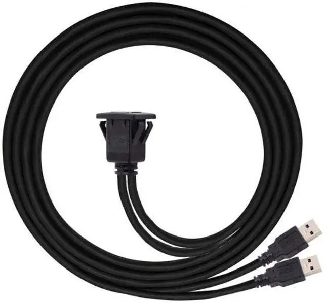 Alt view image 5 of 5 - Jimier CY U3-030-2P 1m Waterproof Dual USB 3.0 Extension Latch Mount Car AUX Cable for Dashboard Panel