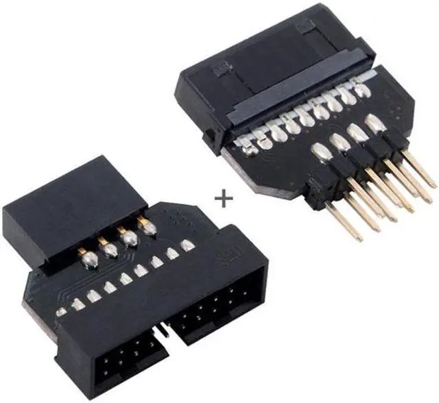 Alt view image 3 of 7 - Chenyang Cable 1set Reversible USB 2.0 9Pin Housing to Motherboard USB 3.0 20pin Header Female Adapter