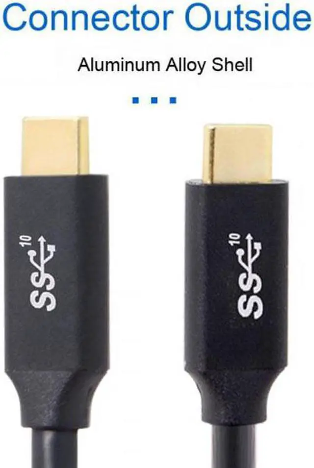 Alt view image 2 of 7 - KAIBOXIXI 200cm 10Gbps USB-C USB 3.1 Type C Gen2 Male to Male Data 100W Cable with E-marker