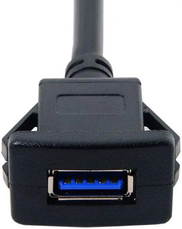 Alt view image 3 of 5 - Chenyang Cable 1m Waterproof Single USB 3.0 Extension Latch Mount Car AUX Cable for Dashboard Panel