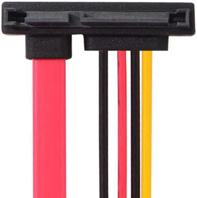 Alt view image 2 of 7 - Cablecc CY SA-065-UP Up Angled SATA III 3.0 7+15 22 Pin SATA Male to Female Data Power Extension Cable 30cm