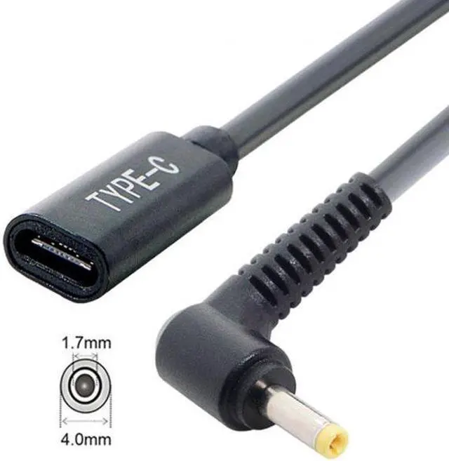 Alt view image 3 of 5 - Chenyang Cable Type C USB-C Female Input to DC 4.0*1.7mm Power PD Charge Cable fit for Laptop 18-20V