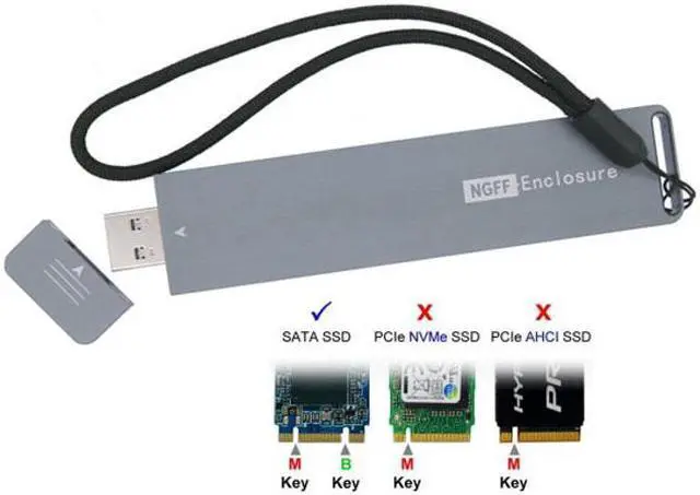 Alt view image 7 of 7 - KAIBOXIXI B/M-key NGFF M2 SSD  to USB 3.0 External PCBA Conveter Adapter Card Flash Disk Type
