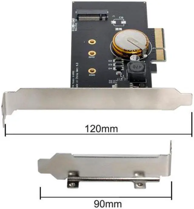 Alt view image 2 of 7 - Chenyang Cable PCI-E 3.0 x4 to M.2 NGFF M Key SSD Nvme Card Adapter PCI Express with Power Failure Protection 4.0F Super Capacitor