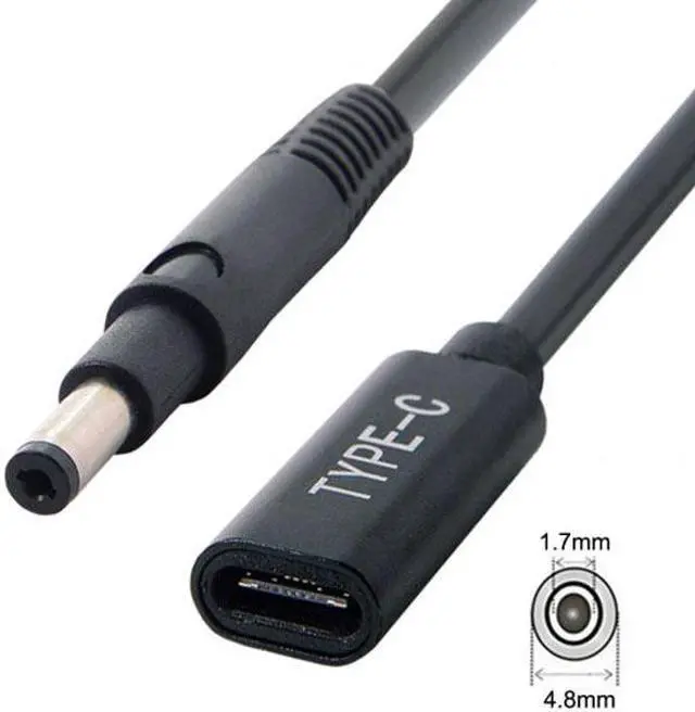 Alt view image 3 of 5 - Xiwai CY  UC-109-4817HP Type C USB-C Female Input to DC 4.8*1.7mm Power PD Charge Cable fit for Laptop 18-20V