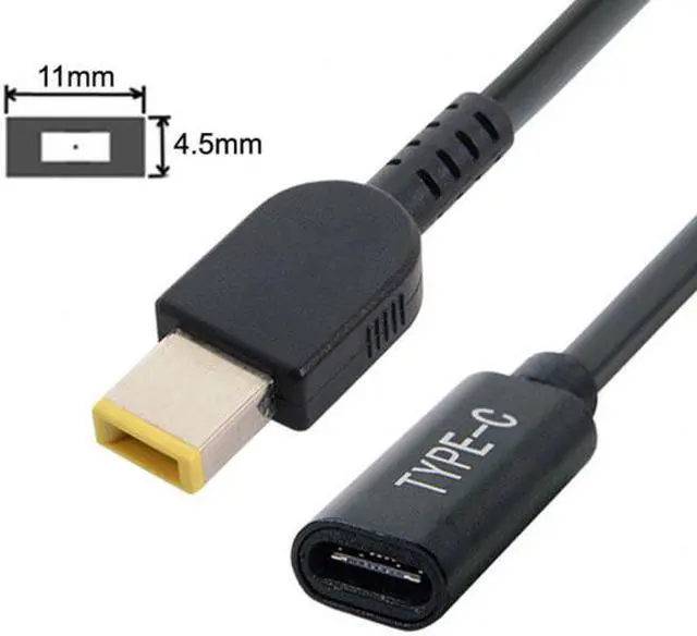 Alt view image 3 of 5 - Chenyang Cable Type C USB-C to Rectangle 11.0*4.5mm Power Plug PD Emulator Trigger Charge Cable for ThinkPad X1 Carbon