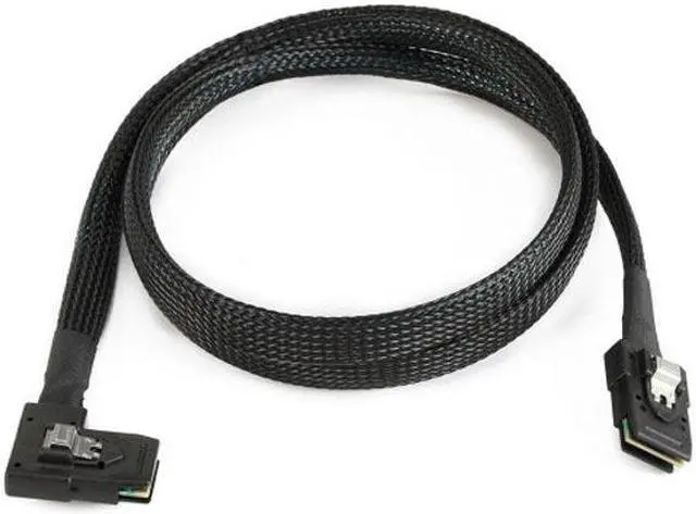 Alt view image 4 of 5 - Chenyang Cable Ultra Slim Flat Right Angled 90 Degree Mini SAS 36pin SFF-8087 to 8087 Data Raid Cable 80cm