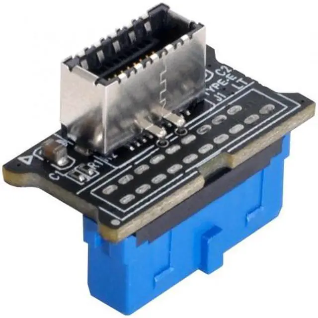 Alt view image 3 of 7 - Jimier Vertical USB 3.1 Front Panel Socket Key-A Type-E to USB 3.0 20Pin Header Male Extension Adapter for Motherboard UC-158