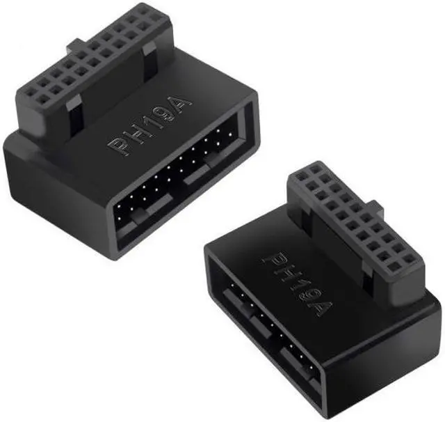 Alt view image 2 of 7 - Xiwai 1Set USB 3.0 20pin Male to Female Extension Adapter Up & Down Angled 90 Degree Overmold