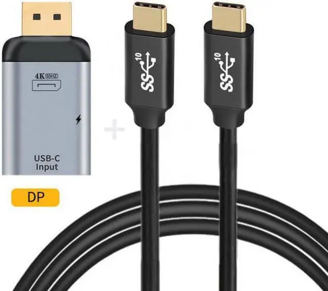 Alt view image 2 of 7 - Cablecc 100W 10Gbps Cable & USB-C Type C Female Source to Displayport DP Sink HDTV & PD Power Adapter 4K 60hz 1080p for Phone & Laptop