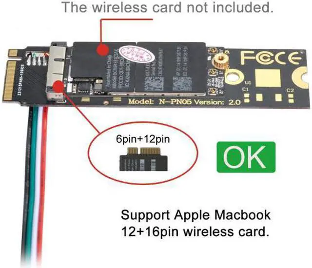 Alt view image 5 of 7 - Chenyang BCM94360CD BCM94360CS BCM943602CS BCM94360CS2 WiFi Card to M.2 NGFF Key-M NVME SSD Adapter