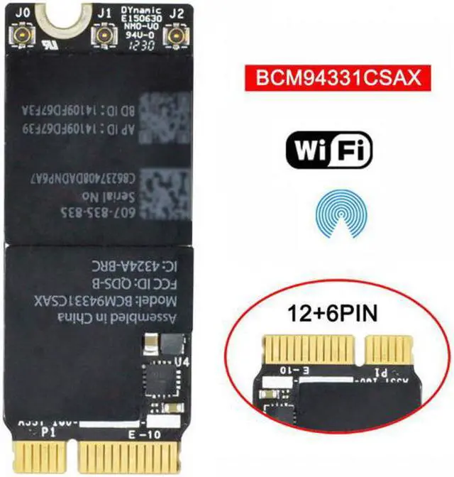 Alt view image 6 of 7 - Cablecc BCM94331CSAX BCM94331CSDAX BCM4331 Bluetooth Wireless Wifi Card Module 802.11N for Mac 2012-2013 MD212 MD213 A1398 A1425