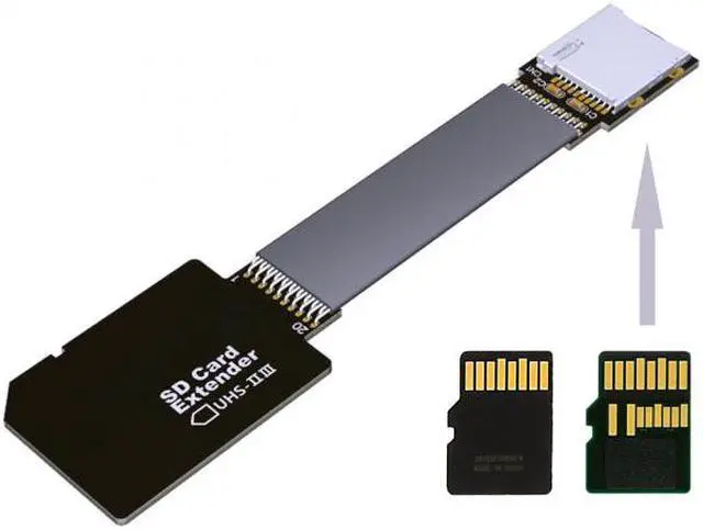 Alt view image 3 of 7 - Cablecc SD Male Extender to TF Micro Card Female Extension Cable Adapter Flexible SD/SDHC/SDXC UHS-III UHS-3