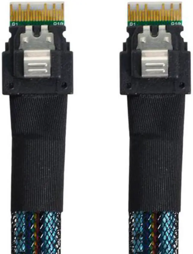 Alt view image 2 of 7 - Cablecc PCI-E Slimline SAS 4.0 SFF-8654 4i 38pin Host to SFF-8654 Slim SAS Target Cable 50cm