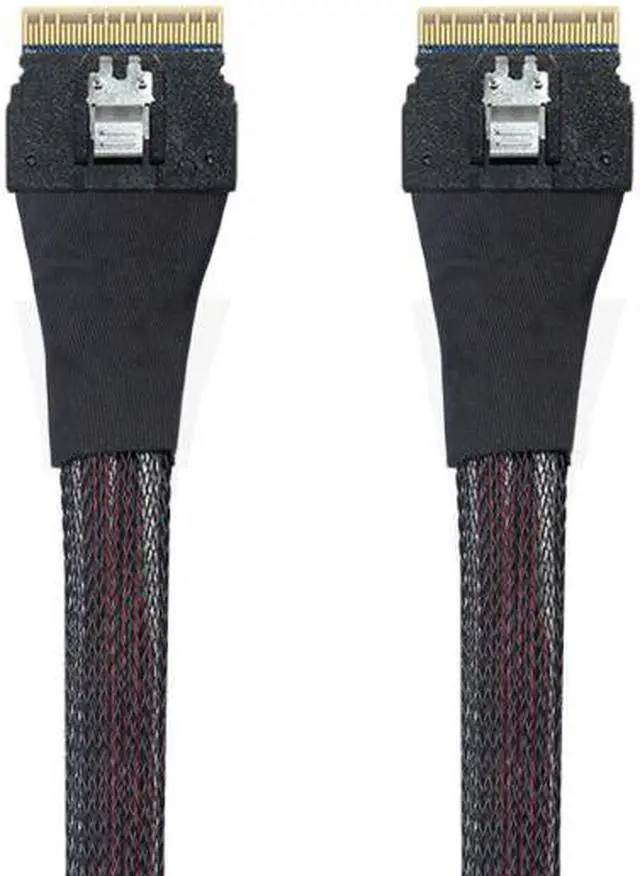 Alt view image 3 of 7 - CY PCI-E Slimline SAS 4.0 SFF-8654 8i 74pin Host to SFF-8654 74Pin Slim SAS Target Cable 50cm