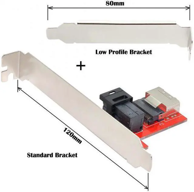 Alt view image 7 of 7 - Xiwai PCI-Express 4.0 Mini SAS SFF-8087 to SAS HD SFF-8643 PCBA Female Adapter With Bracket