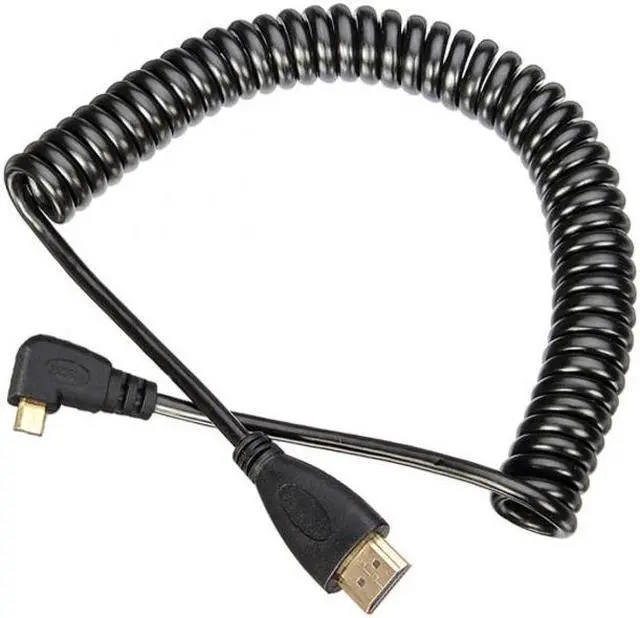 Alt view image 7 of 7 - Xiwai Stretch Right Angled 90 Degree Micro HDMI to HDMI Male HDTV Cable for Cell Phone   Tablet   Camera