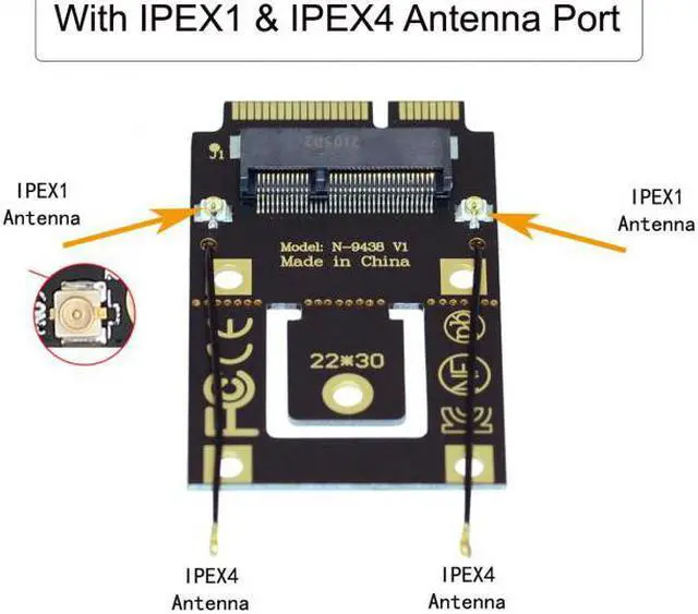 Alt view image 3 of 7 - CY NGFF M.2 Key-A to Mini PCI-E PCI Express Converter Adapter for 9260 8265 7260 AC Wifi Bluetooth Wireless Card