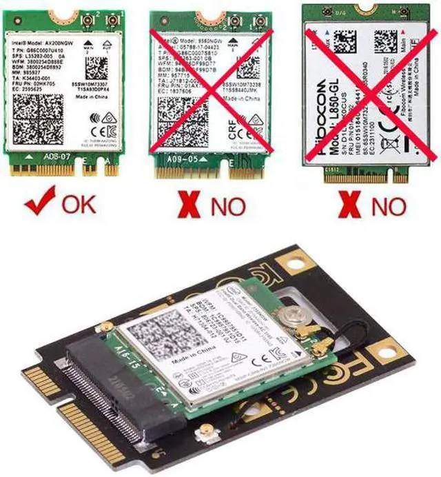 Alt view image 5 of 7 - CY NGFF M.2 Key-A to Mini PCI-E PCI Express Converter Adapter for 9260 8265 7260 AC Wifi Bluetooth Wireless Card